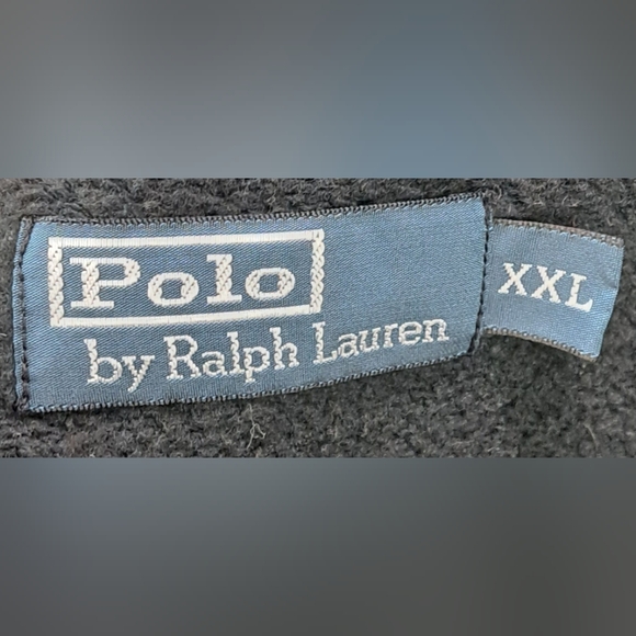 Polo Ralph Lauren Full Zip Sweater All Black Big Pony Flag Hoodie 2XL XXL 3XL - Picture 2 of 16